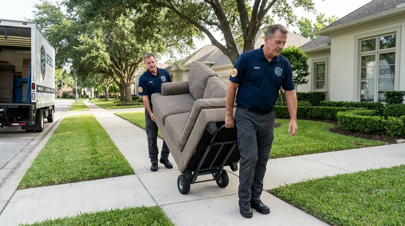 Local residential moving crew loading furniture in Rock Rapids, IA