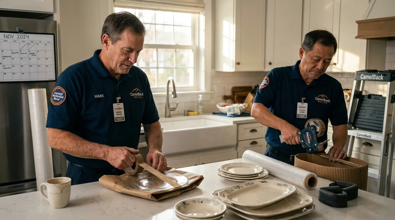 Professional crew packing kitchen dishware in Rock Rapids, IA